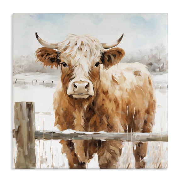 Stupell Industries Cattle at Snowy Fence Canvas Wall Art, design by Heidi Kuntz