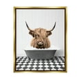 thumbnail image 1 of Stupell Industries Cattle in Checkered Bathroom Animals & Insects Painting Gold Floater Framed Art Print Wall Art, 17 x 21, 1 of 10