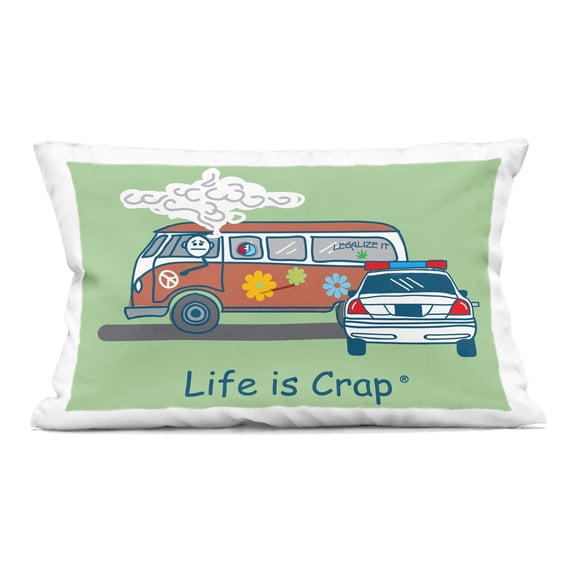 Stupell Industries Caught Van Smoking 14" x 20" Novelty & Humor Print Polyester Throw Pillow, Zip Closure 1 Count