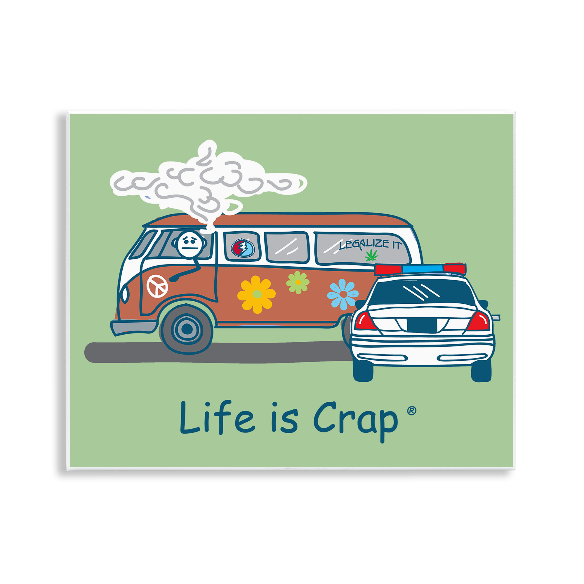 Stupell Industries Caught Van Smoking Novelty & Humor Painting Unframed Art Print Wall Art, 14 x 11