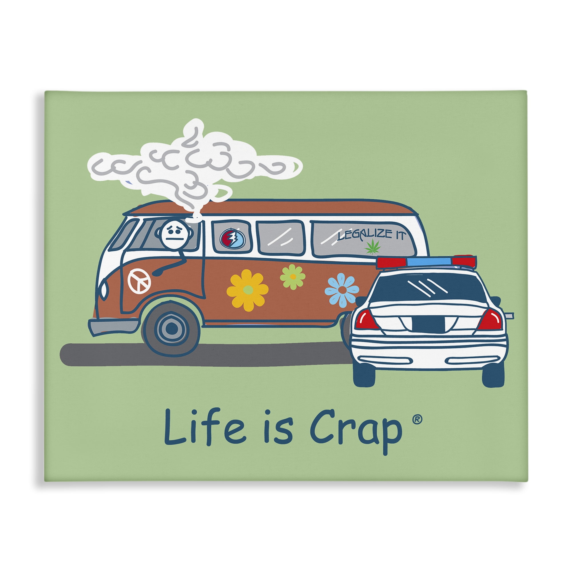 Stupell Industries Caught Van Smoking Novelty & Humor Painting Wrapped Canvas Art Print Wall Art, 20 x 16