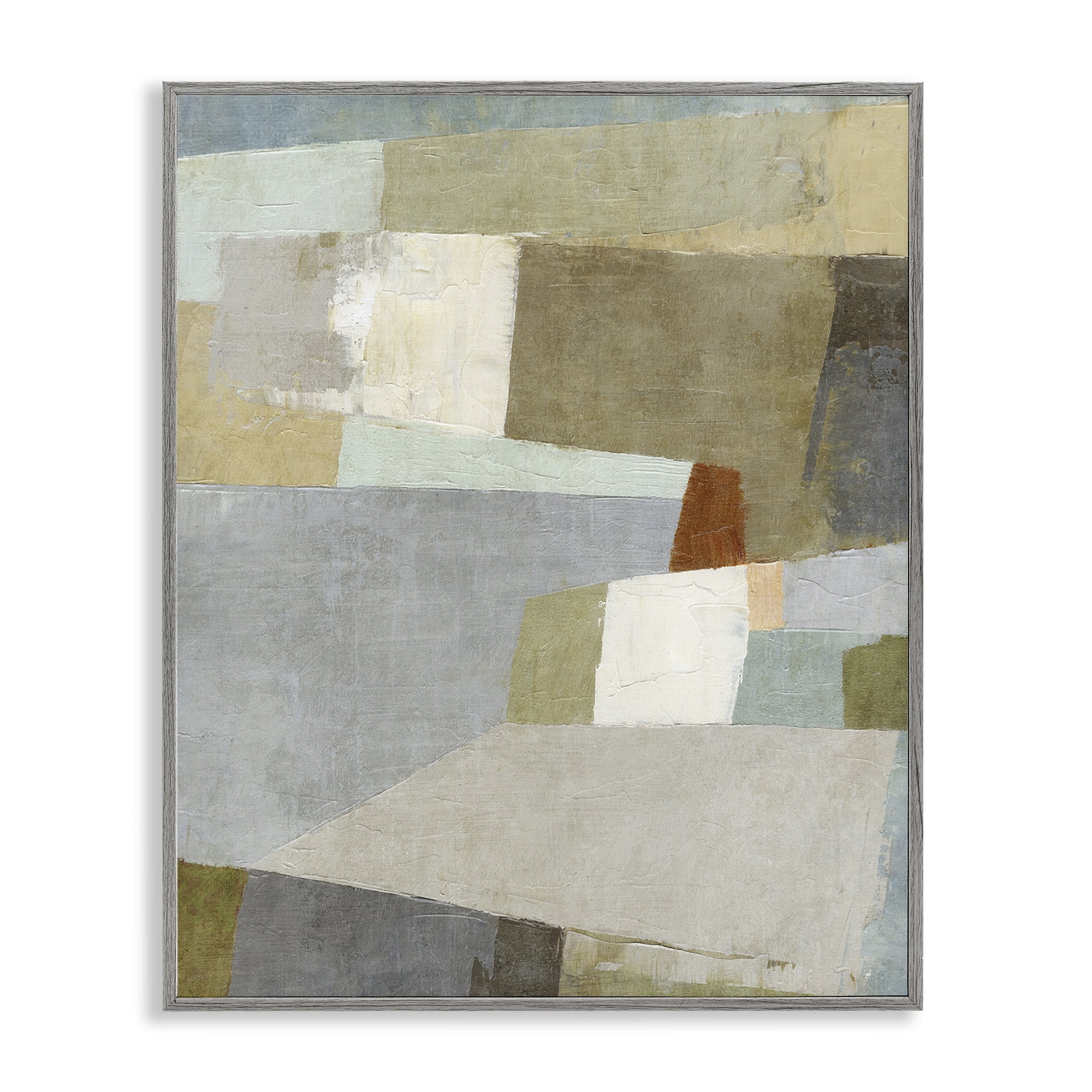 Stupell Industries Causeway Neutral Geometrics Gray Framed Giclee Art, design by Suzanne Nicoll