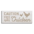 thumbnail image 1 of Stupell Industries Caution Free Range Children Sign Funny Farm Chickens, 40 x 17, Design by Daphne Polselli, 1 of 6