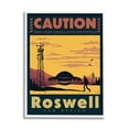 thumbnail image 1 of Stupell Industries Caution Roswell New Mexico UFO Travel & Places Painting White Framed Art Print Wall Art, 1 of 5