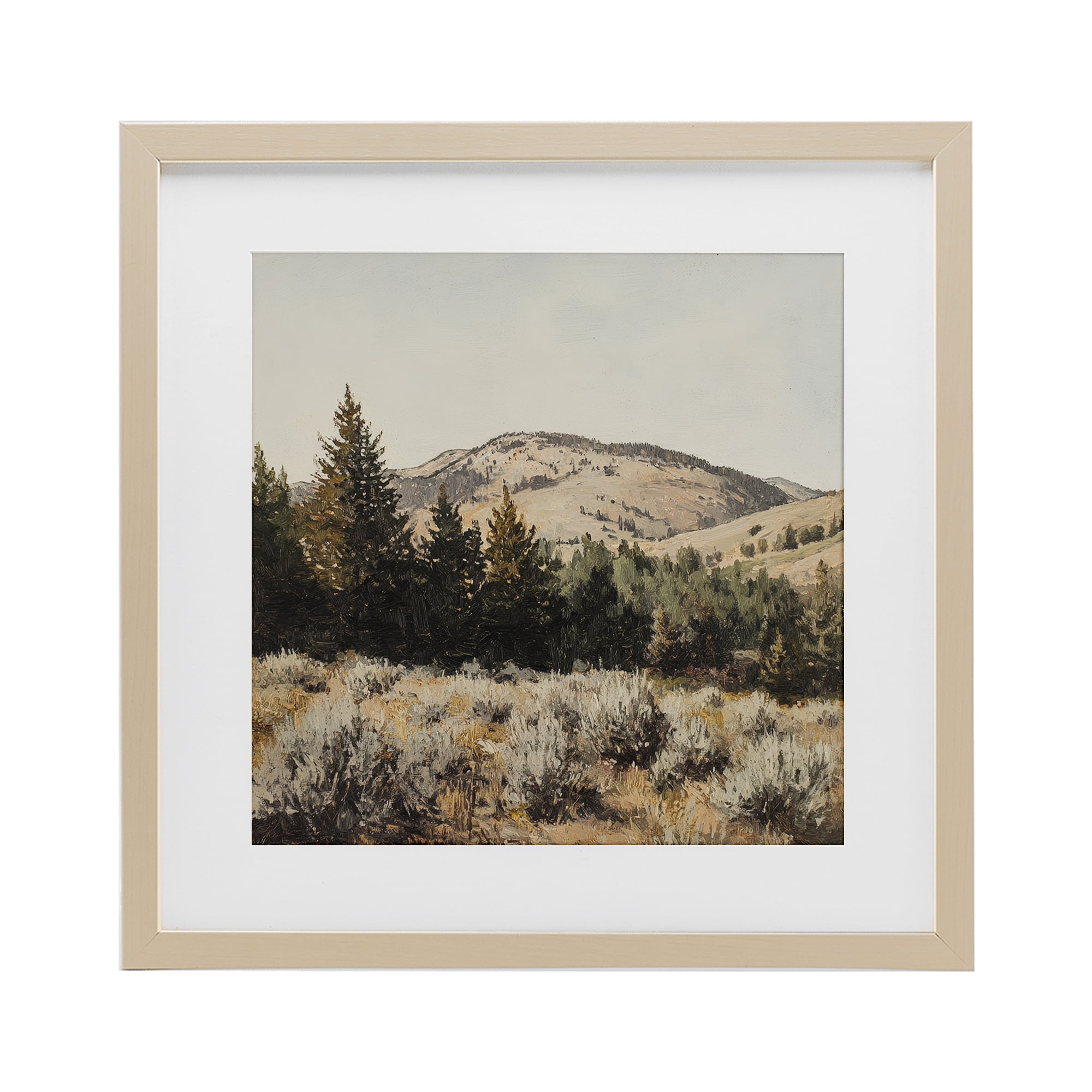 Stupell Industries Cedar Mountain View Birch Framed Print Under Glass, design by Petal Prints Design