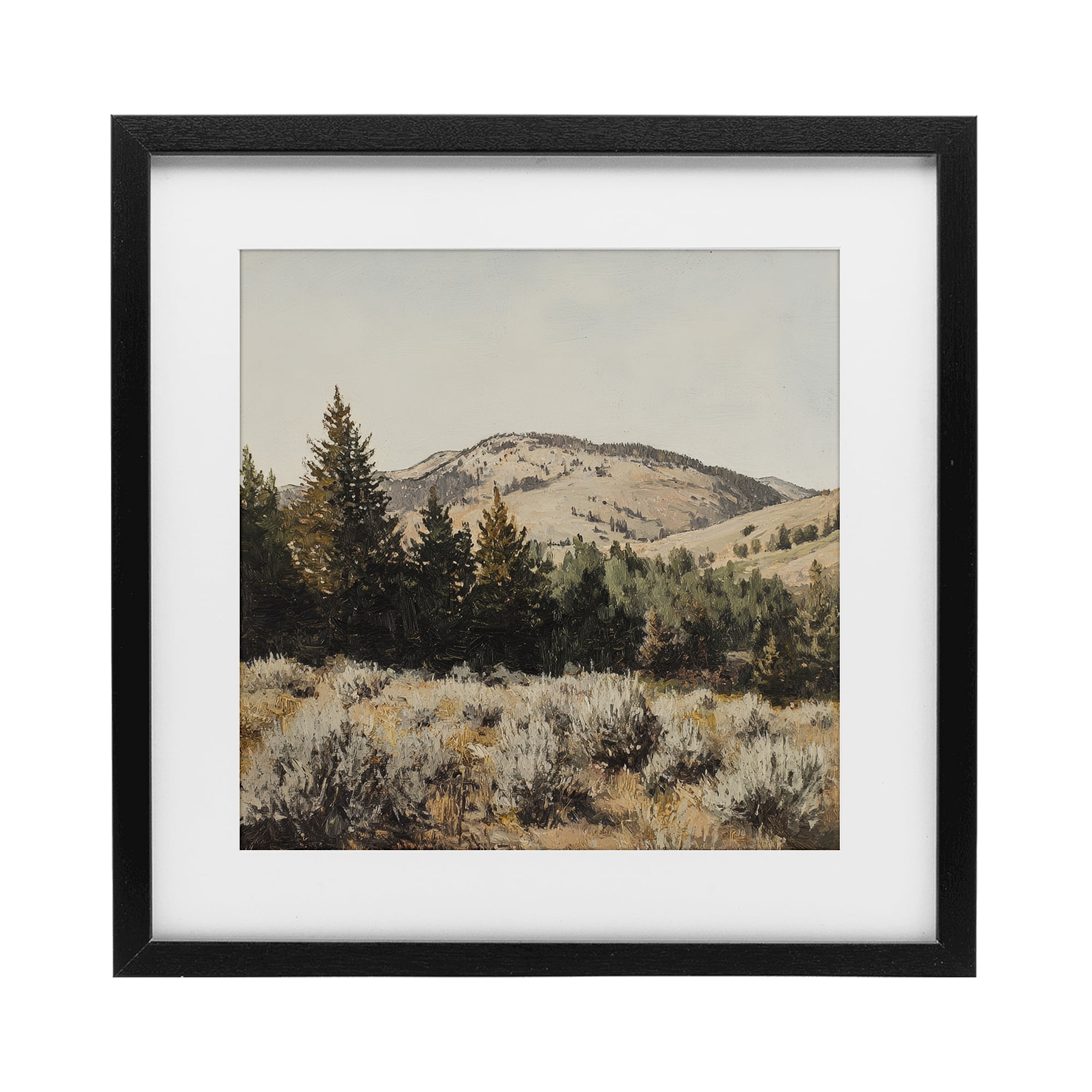Stupell Industries Cedar Mountain View Black Framed Print Under Glass, design by Petal Prints Design