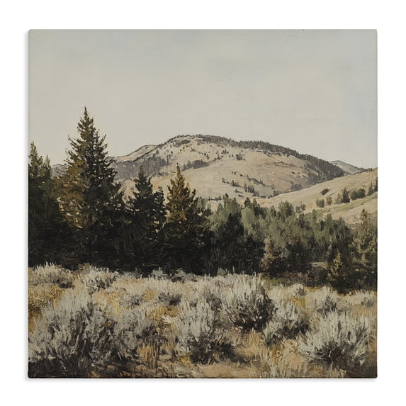 Stupell Industries Southwestern Cedar Mountain View Canvas Art, 17 x 17, by Petals Prints Design