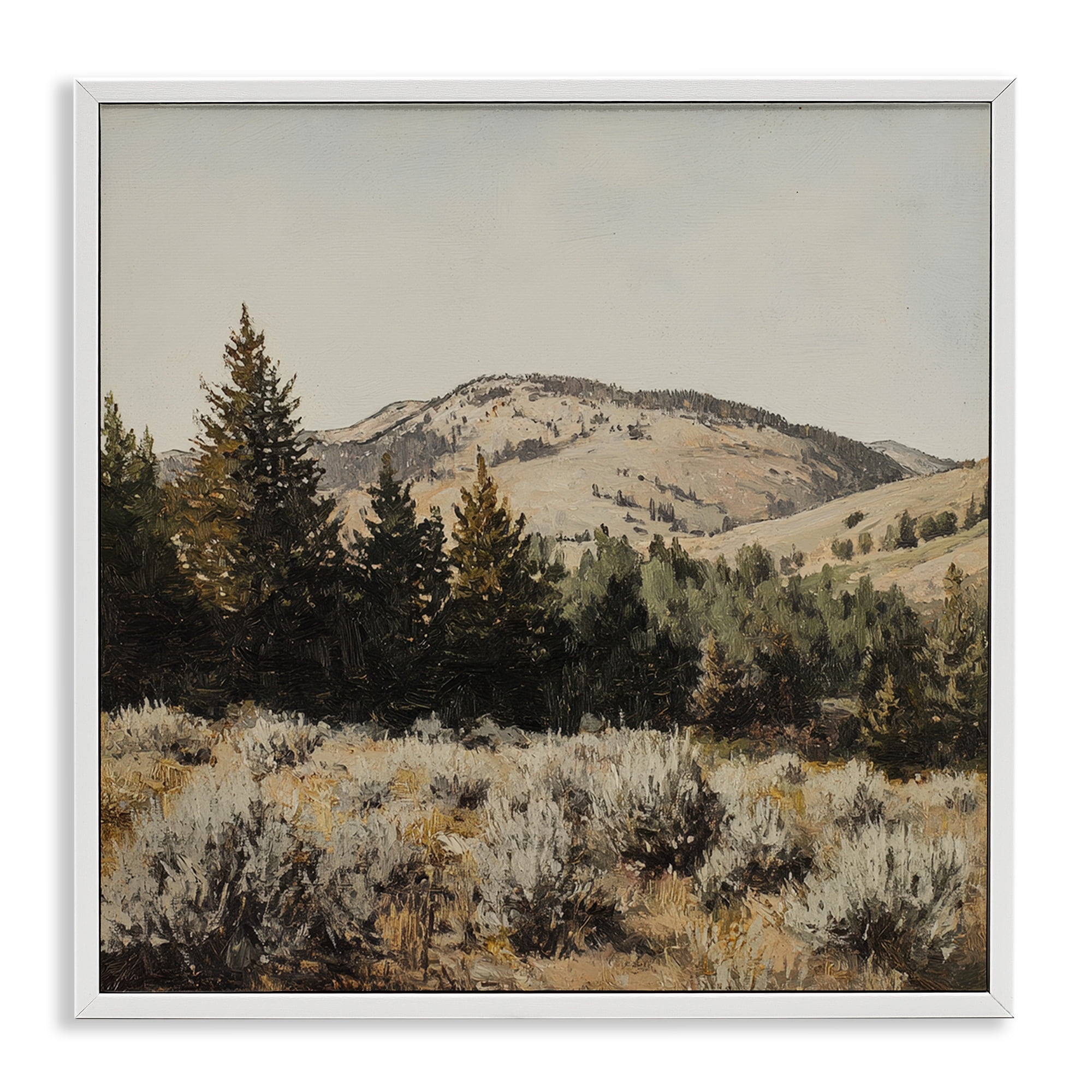 Stupell Industries Cedar Mountain View White Framed Giclee Art, design by Petal Prints Design