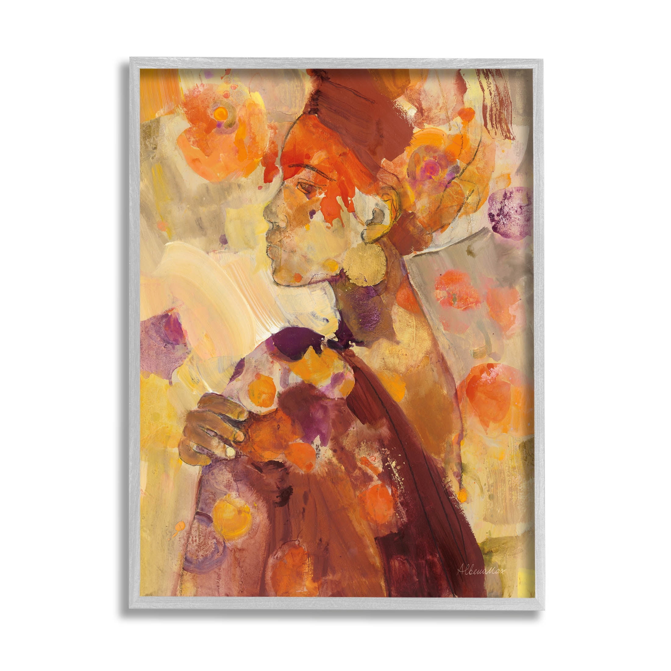 Stupell Industries Celebrate Beauty Modern Composition Painting Gray Framed Art Print Wall Art, Design by Albena Hristova