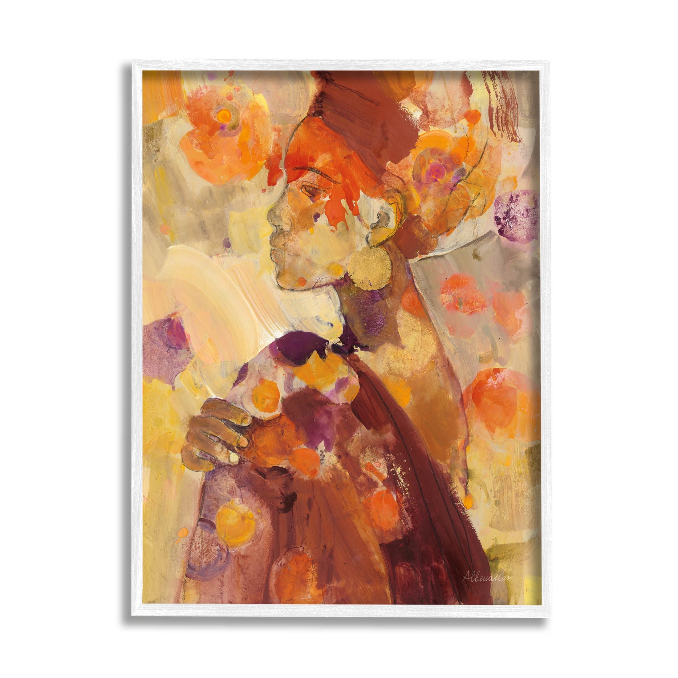 Stupell Industries Celebrate Beauty Modern Composition Painting White Framed Art Print Wall Art, Design by Albena Hristova