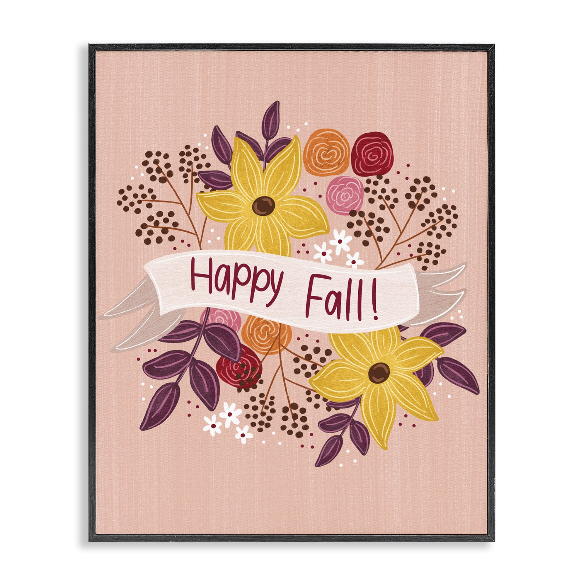 Stupell Industries Celebrate Floral Fall Plants & Flowers Painting Black Framed Art Print Wall Art, 24 x 30