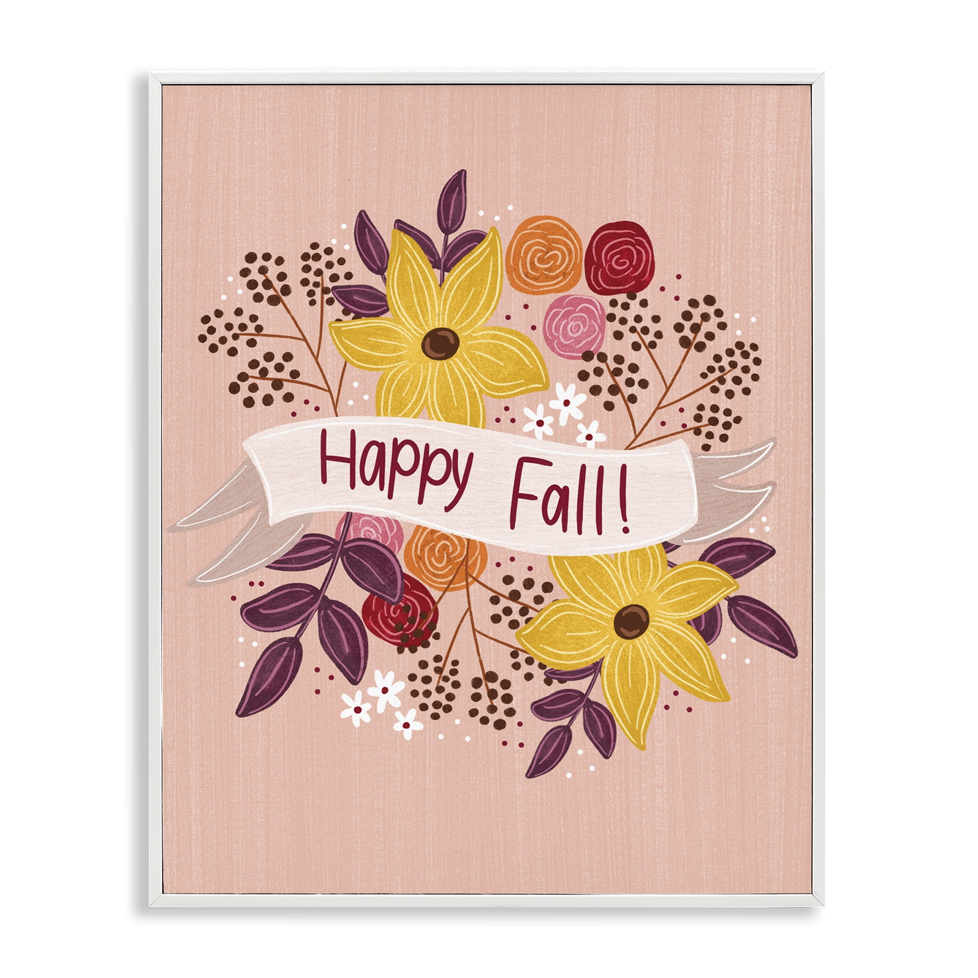 Stupell Industries Celebrate Floral Fall Plants & Flowers Painting White Framed Art Print Wall Art, 24 x 30
