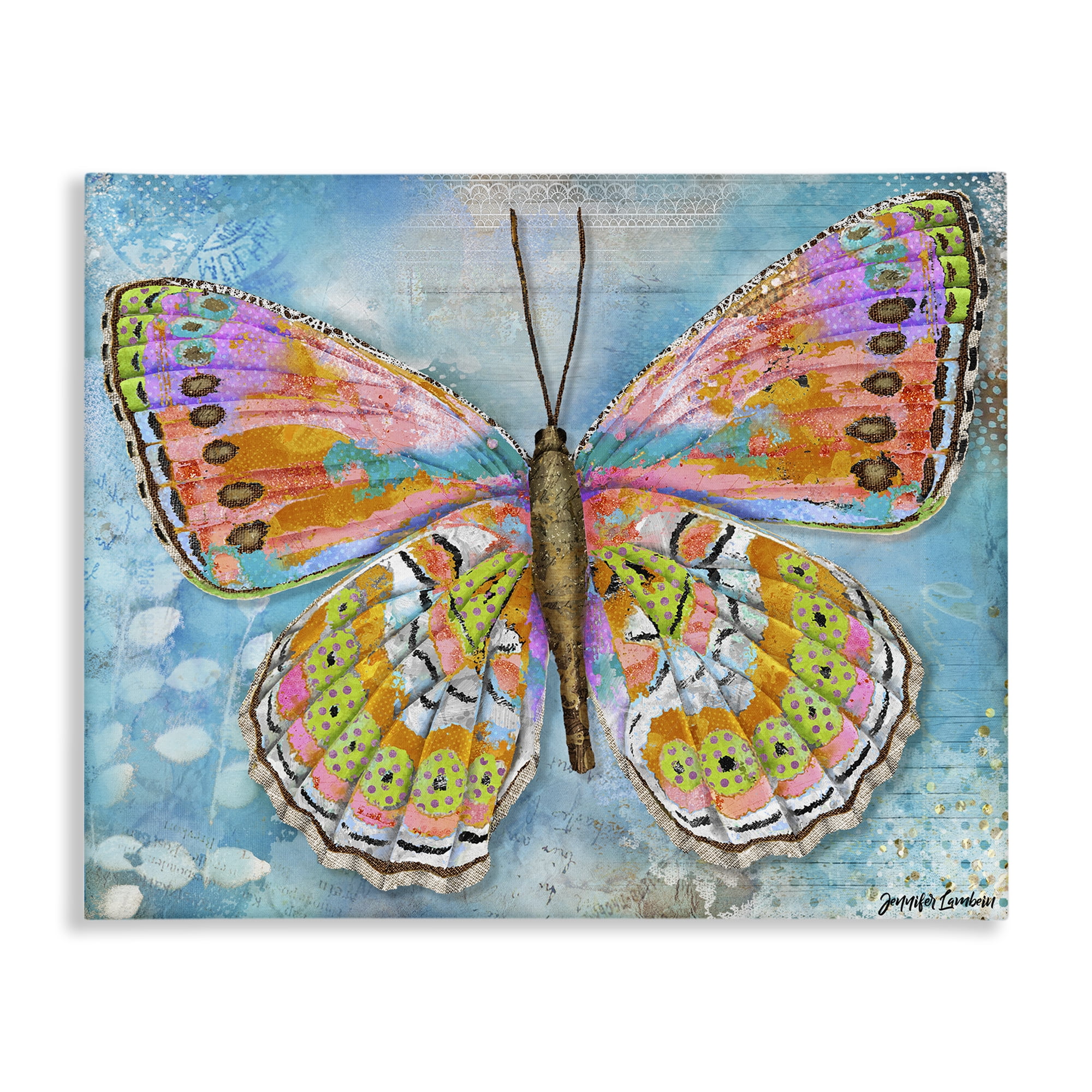 Stupell Industries Celebration Butterfly Wings Animals Painting Wrapped Canvas Art Print Wall Art, 40 x 30