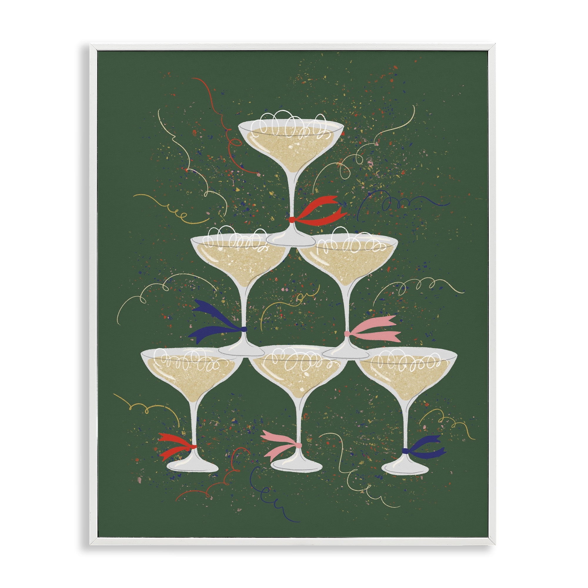 Stupell Industries Celebration Drinks Tower Food & Beverage Painting White Framed Art Print Wall Art, 24 x 30