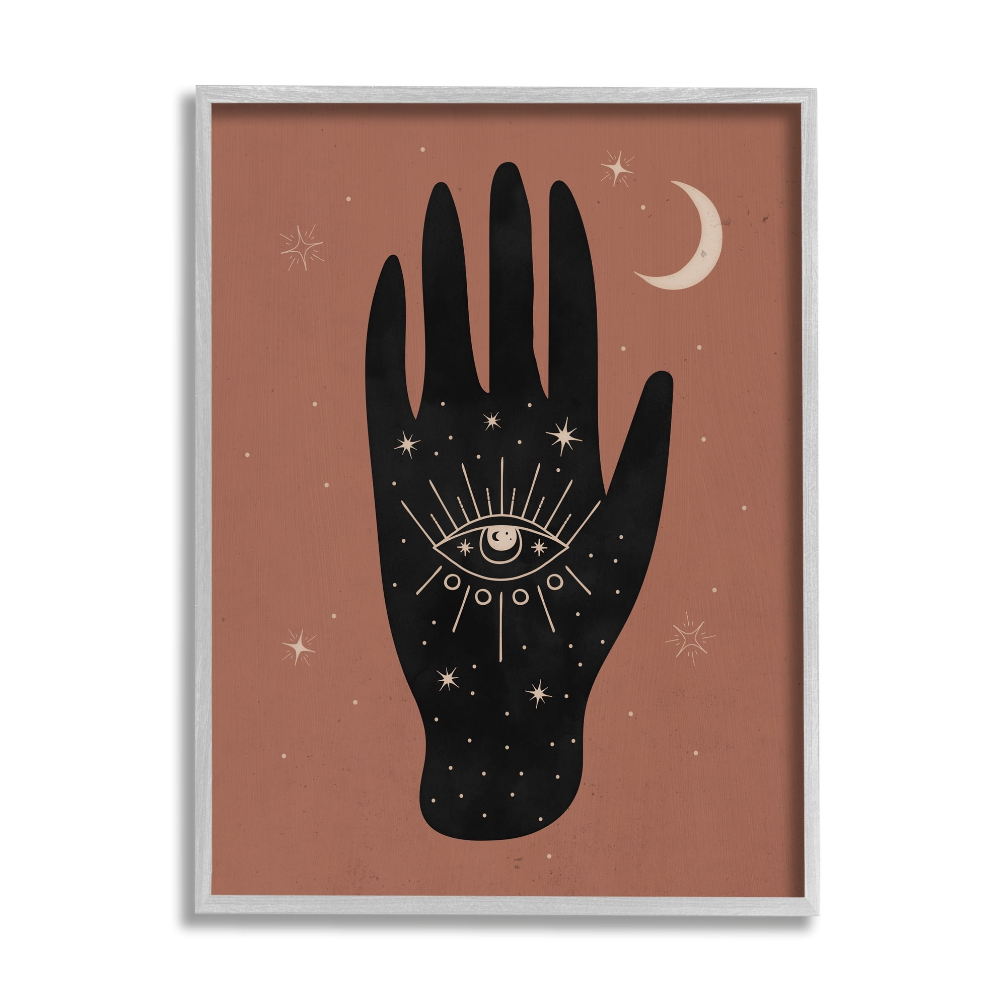 Stupell Industries Celestial Bohemian Chic Hand With Enlightened Eye Tattoo ,11 x 14, Design by Nina Blue