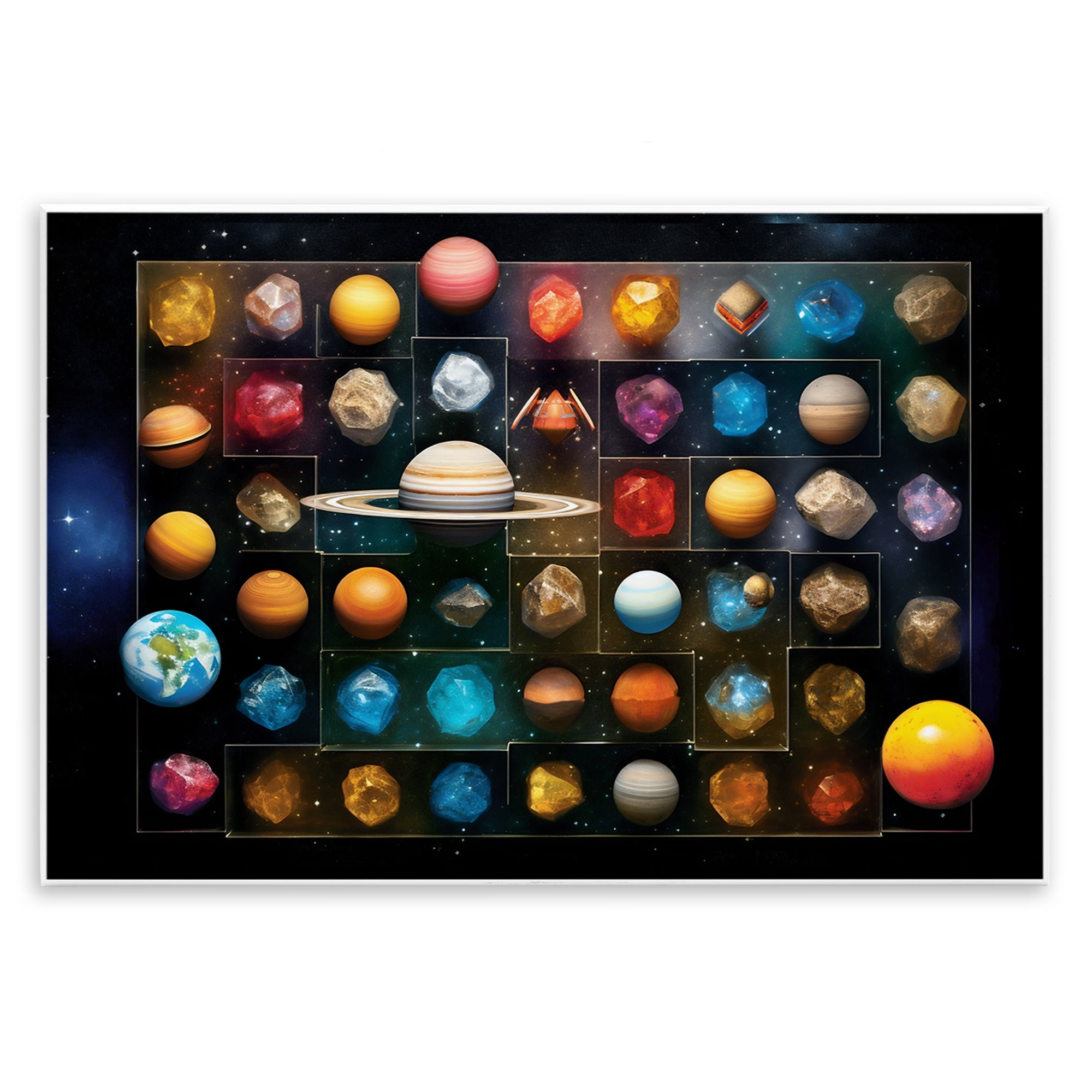 Stupell Industries Celestial Gems & Planets Wall Plaque Art, design by Ray Powers
