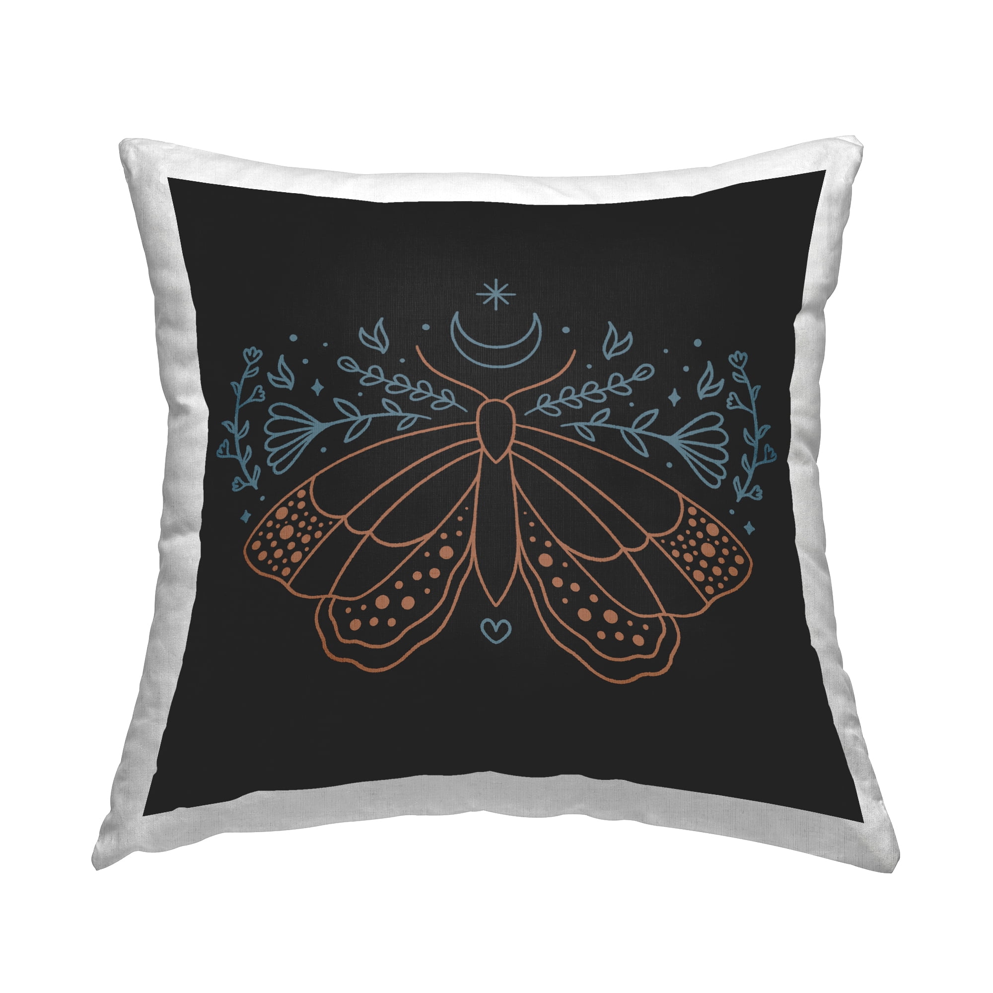 Stupell Industries Celestial Moth Florals Decorative Printed Throw Pillow Design by Ahmed Sameh Hussein.