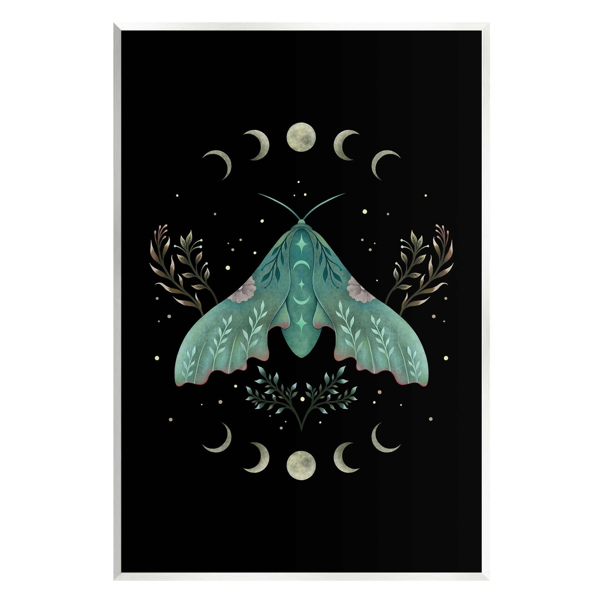 Stupell Industries Celestial Moth & Moon Animals & Insects Painting Unframed Art Print Wall Art, 13 x 19