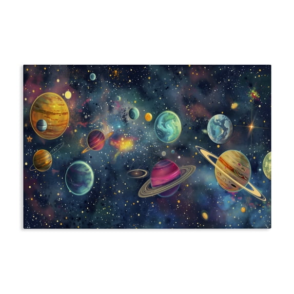 Stupell Industries Eclectic Celestial Planetary Parade Canvas Art, 24 x 16, by Creative Studio