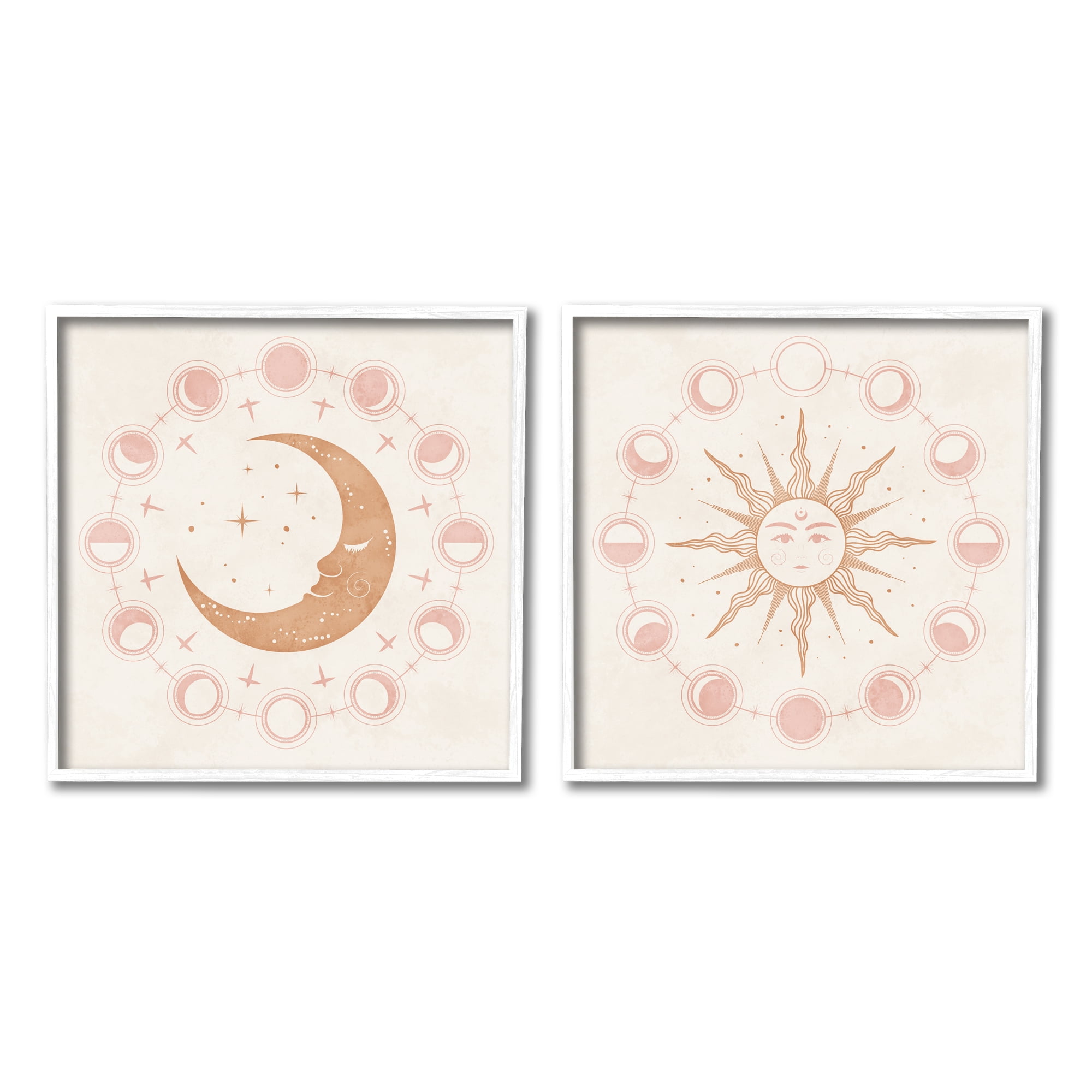 Stupell Industries Celestial Sun Moon Phases Astrology Illustration , 12 x 12, Design by Nina Blue