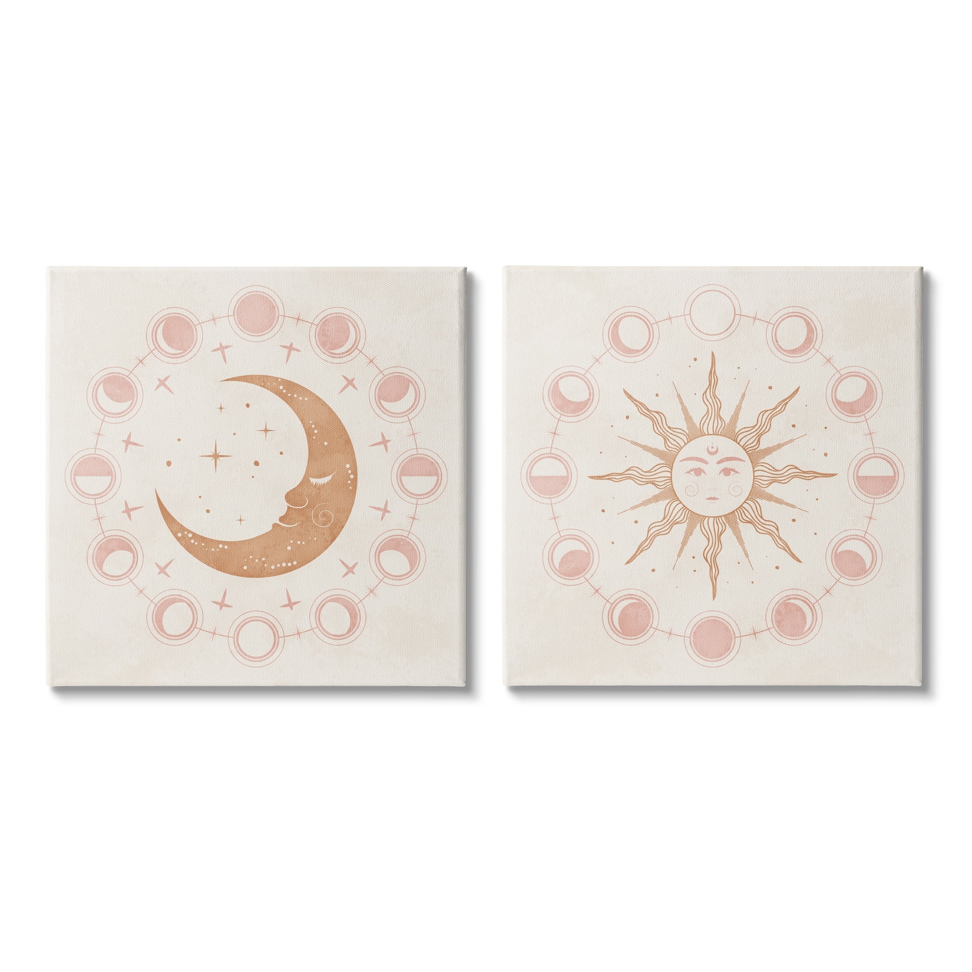 Stupell Industries Celestial Sun Moon Phases Astrology Illustration , 24 x 24, Design by Nina Blue