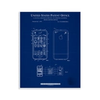 Stupell Industries Cell Phone Blueprint Typography Painting Unframed Art Print Wall Art, 11 x 14