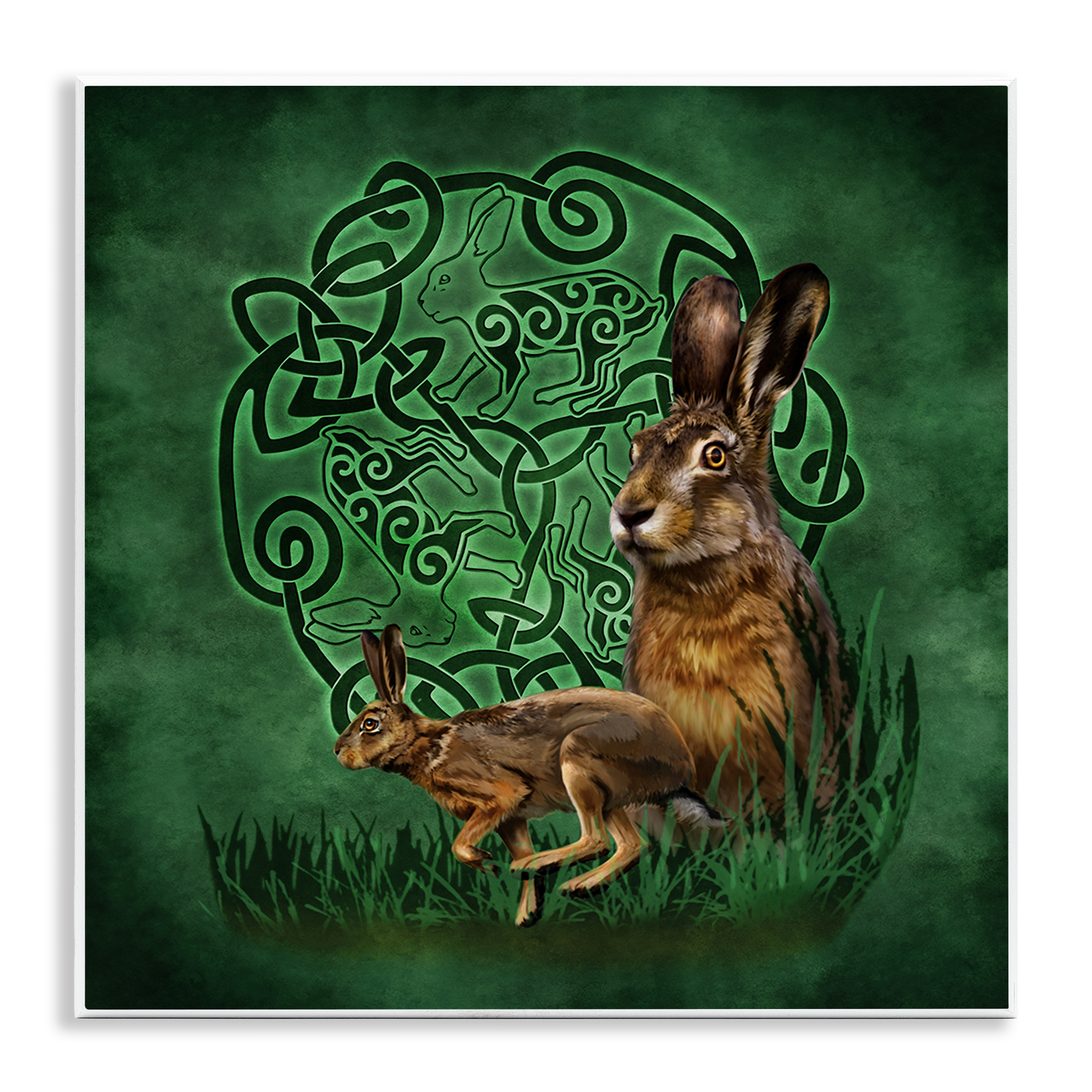 Stupell Industries Celtic Hare Fractal Animals & Insects Painting Unframed Art Print Wall Art, 12 x 12