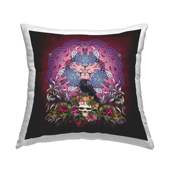 Stupell Industries Celtic Morrigans Raven Decorative Printed Throw Pillow, 18 x 18