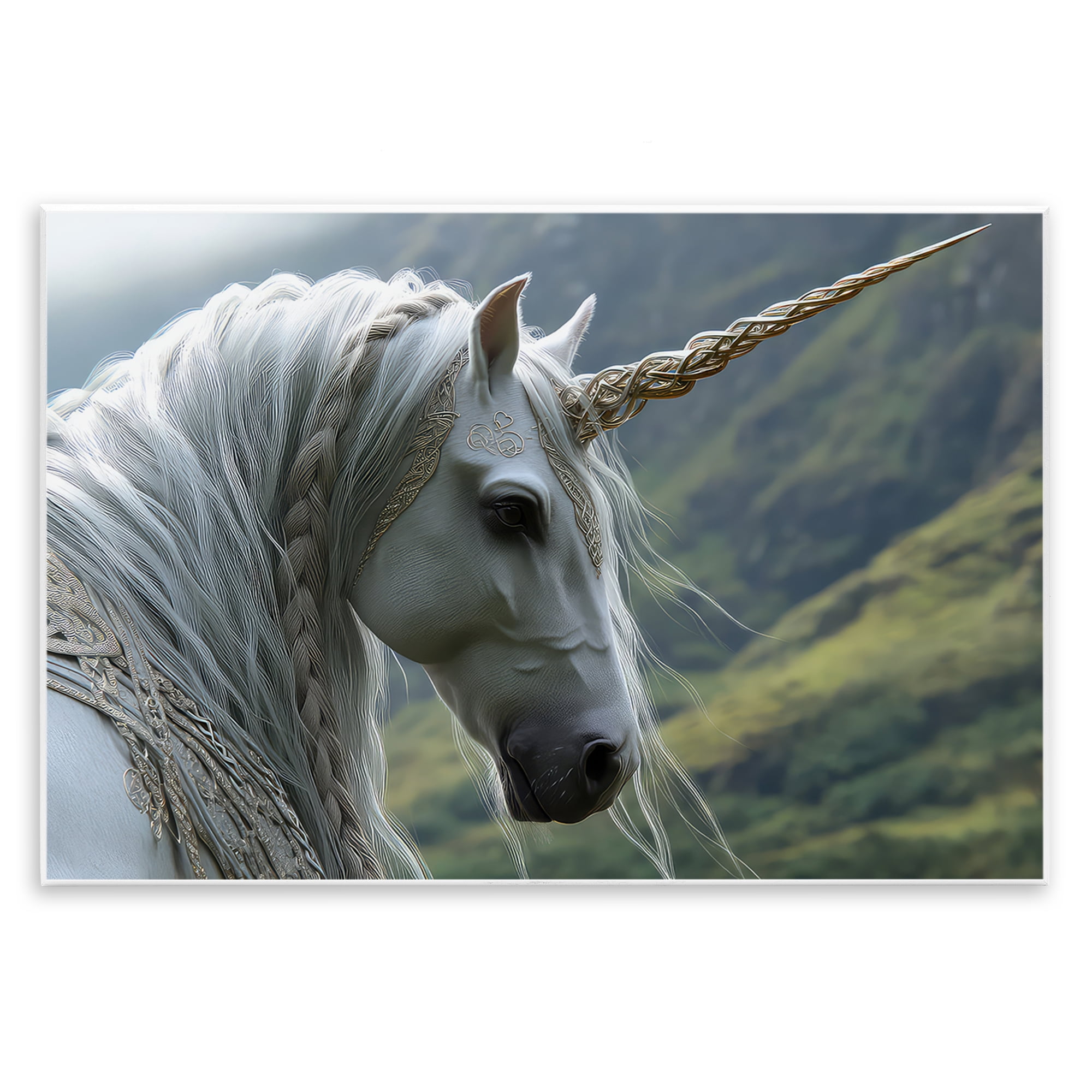 Stupell Industries Celtic Unicorn Braided Mane Wall Plaque Art, design by The Wands Want