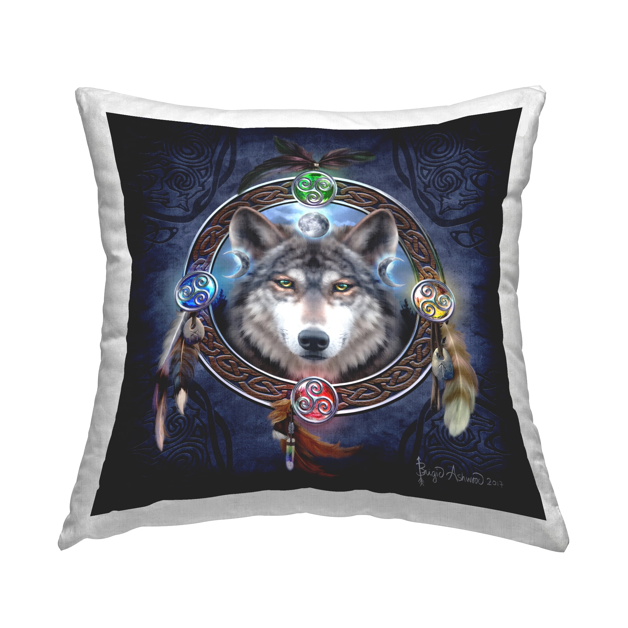 Stupell Industries Celtic Wolf Guide Decorative Printed Throw Pillow, 18 x 18