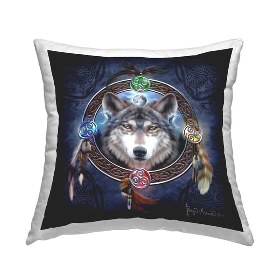 Stupell Industries Celtic Wolf Guide Decorative Printed Throw Pillow, 18 x 18