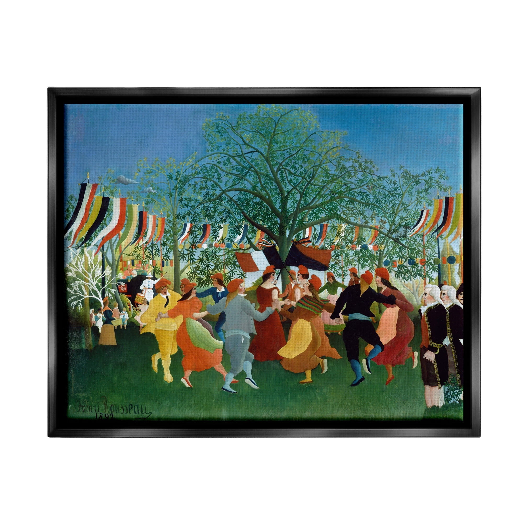 Stupell Industries A Centennial of Independence Henri Rousseau Classic Painting Painting Jet Black Floating Framed Canvas Print Wall Art, Design by one1000paintings