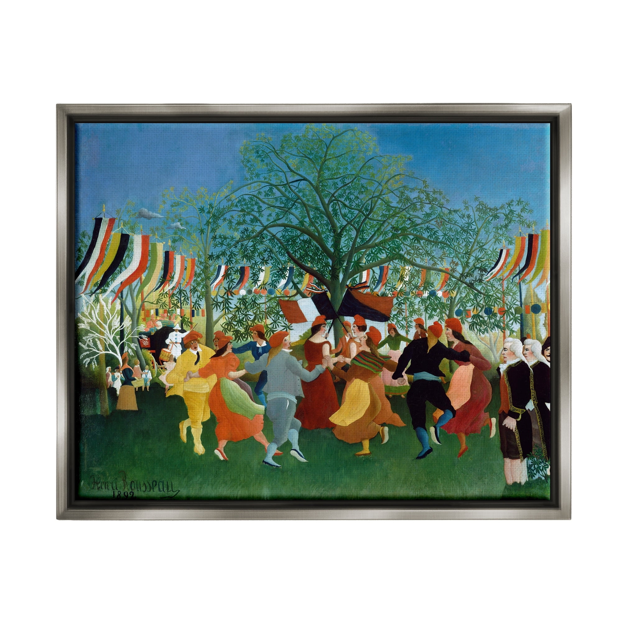 Stupell Industries A Centennial of Independence Henri Rousseau Classic Painting Painting Luster Gray Floating Framed Canvas Print Wall Art, Design by one1000paintings