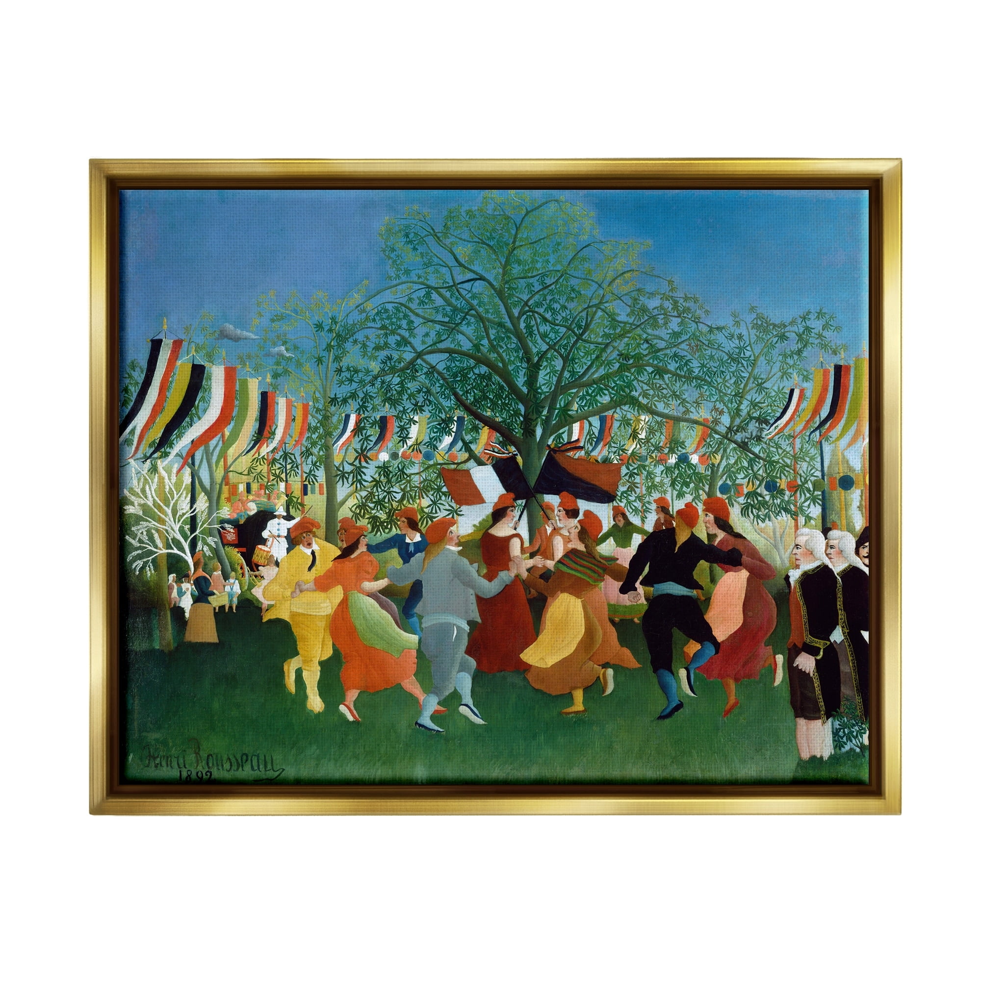 Stupell Industries A Centennial of Independence Henri Rousseau Classic Painting Painting Metallic Gold Floating Framed Canvas Print Wall Art, Design by one1000paintings