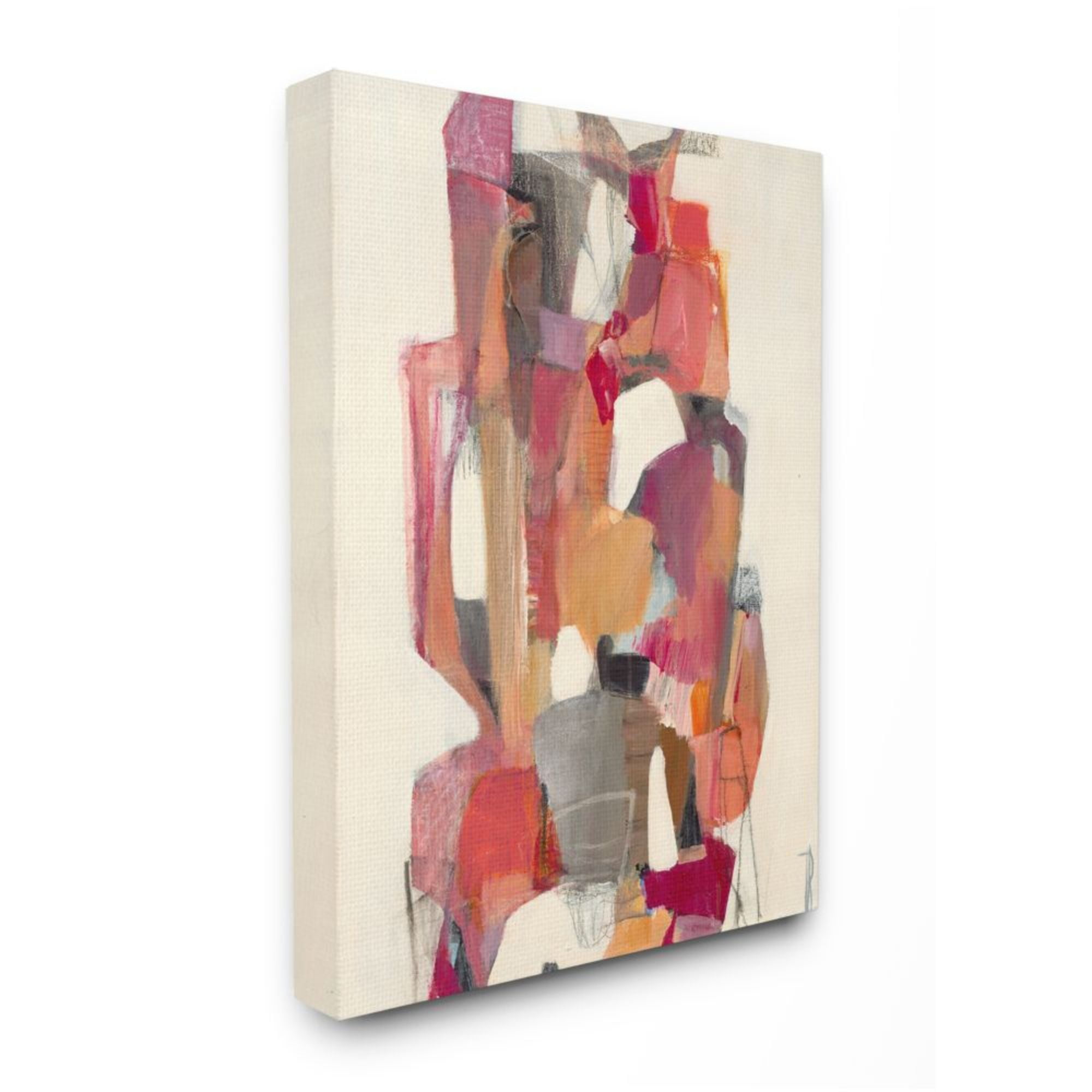 Stupell Industries Centered Geometric Shapes Abstract Red Orange Design by Terri Burris, 24" x 30"