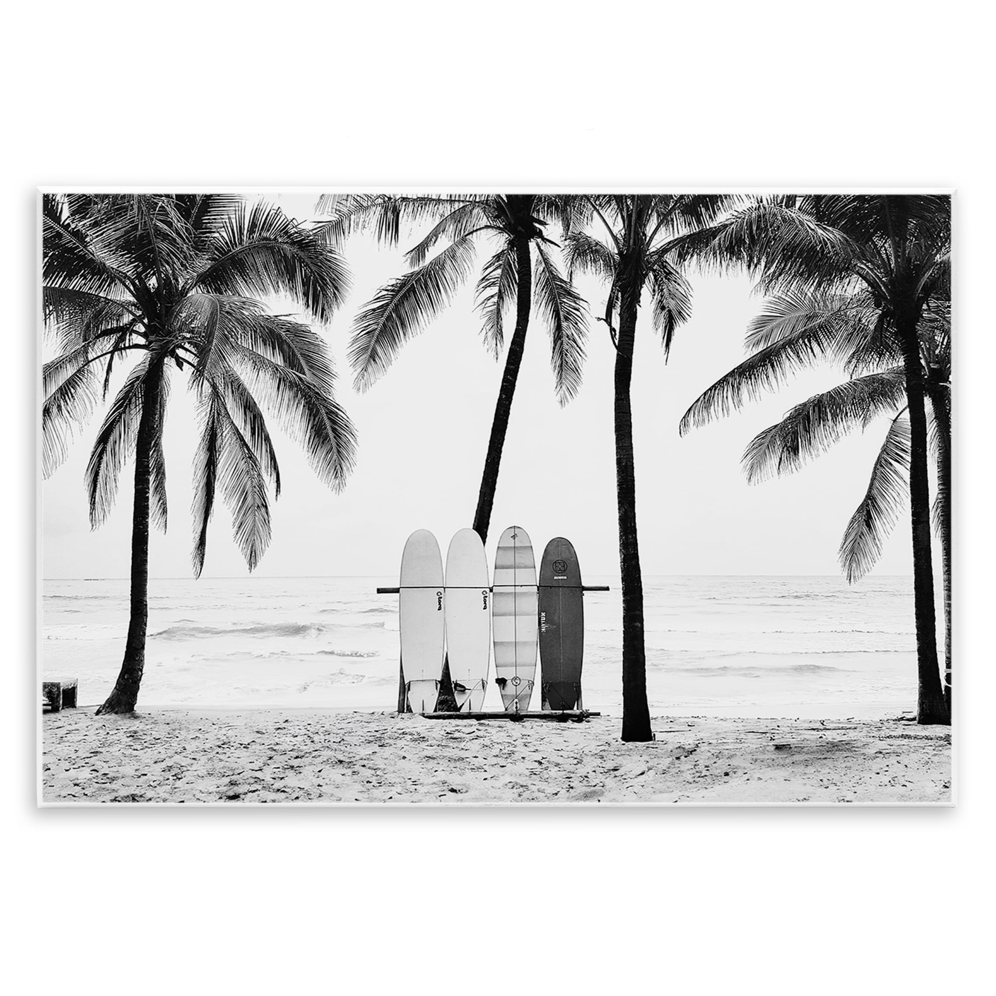 Stupell Industries Centered Surf Boards View Nautical & Beach Photography Unframed Art Print Wall Art, 15 x 10