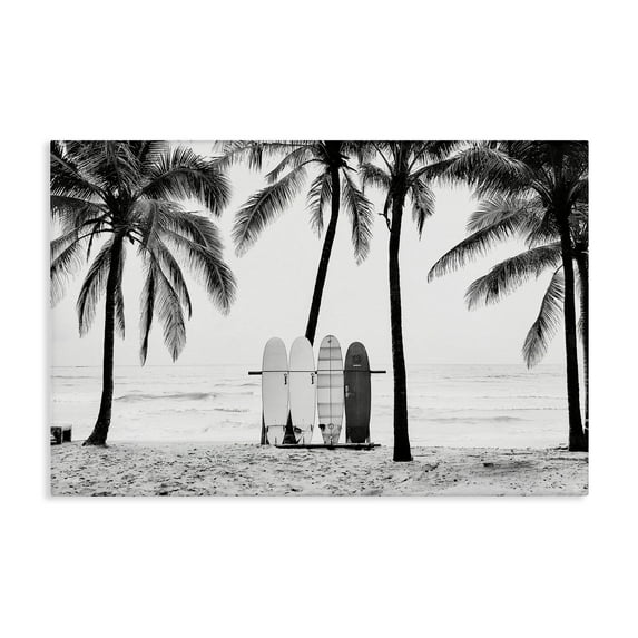 Stupell Industries Centered Surf Boards View Nautical & Beach Photography Wrapped Canvas Art Print Wall Art, 36 x 24