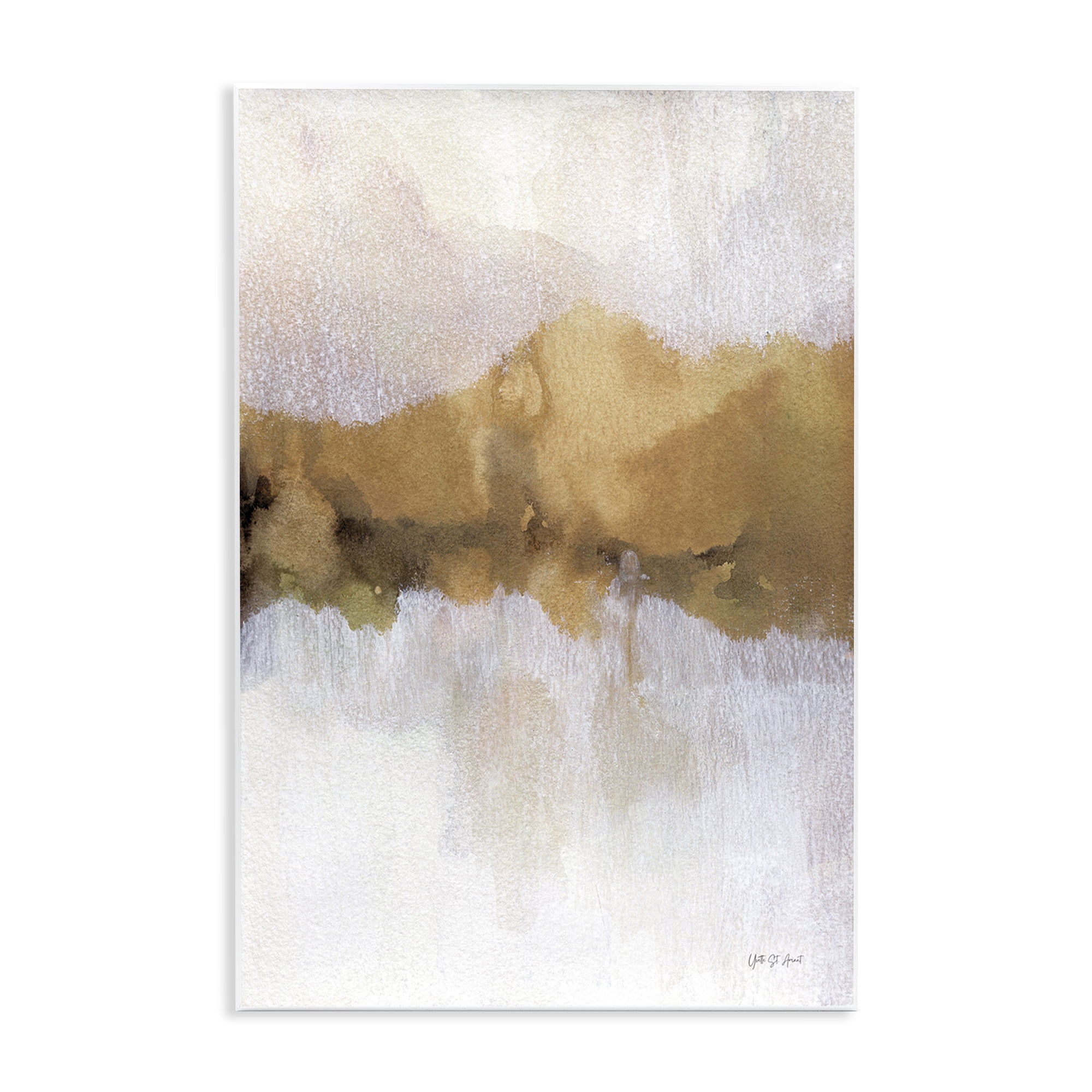 Stupell Industries Centric Golden Abstract Abstract Painting Unframed Art Print Wall Art, 10 x 15