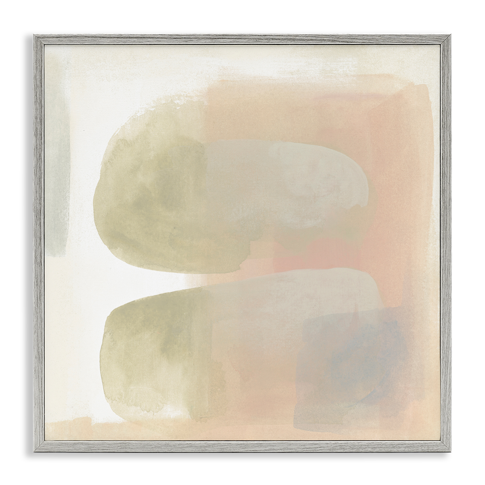 Stupell Industries Centric Neutral Shapes Abstract Painting Gray Framed Art Print Wall Art, 12 x 12