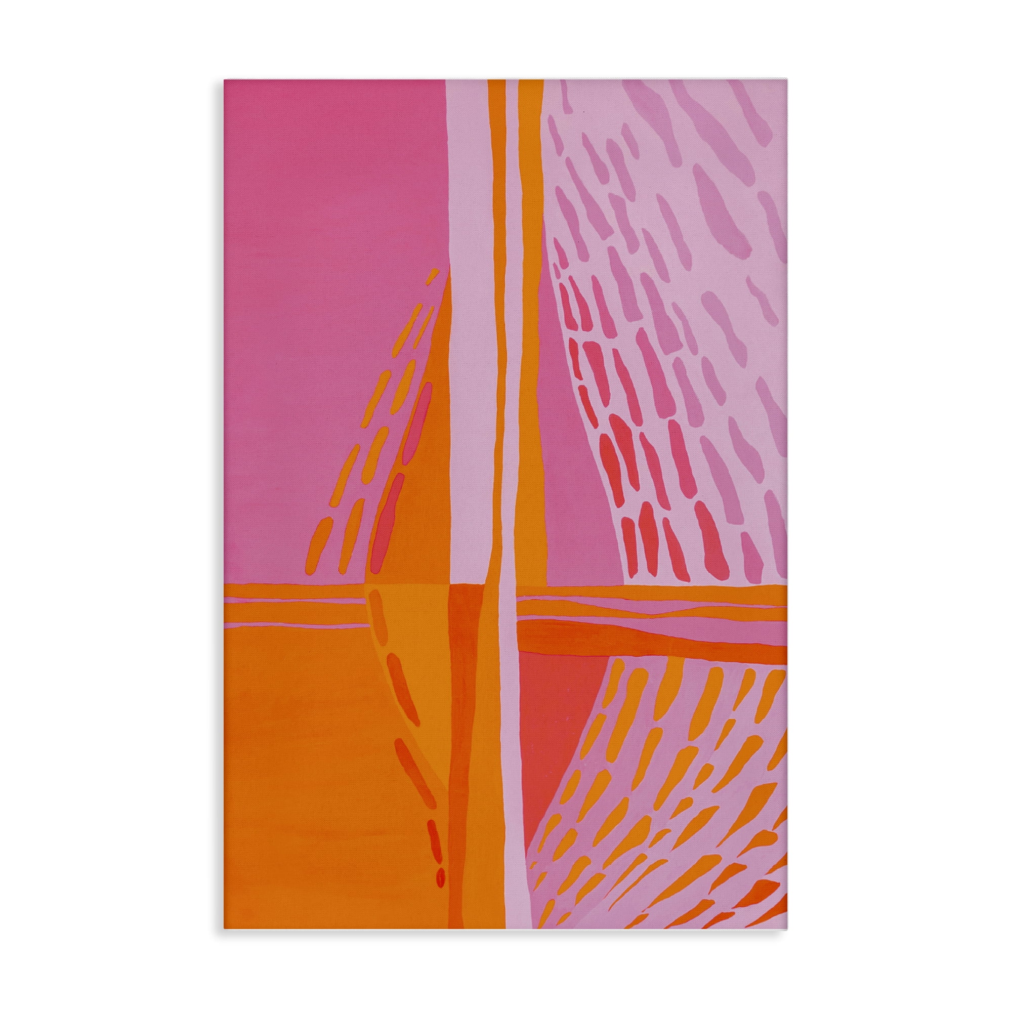 Stupell Industries Centric Orange & Pink Abstract Painting Wrapped Canvas Art Print Wall Art, 20 x 30