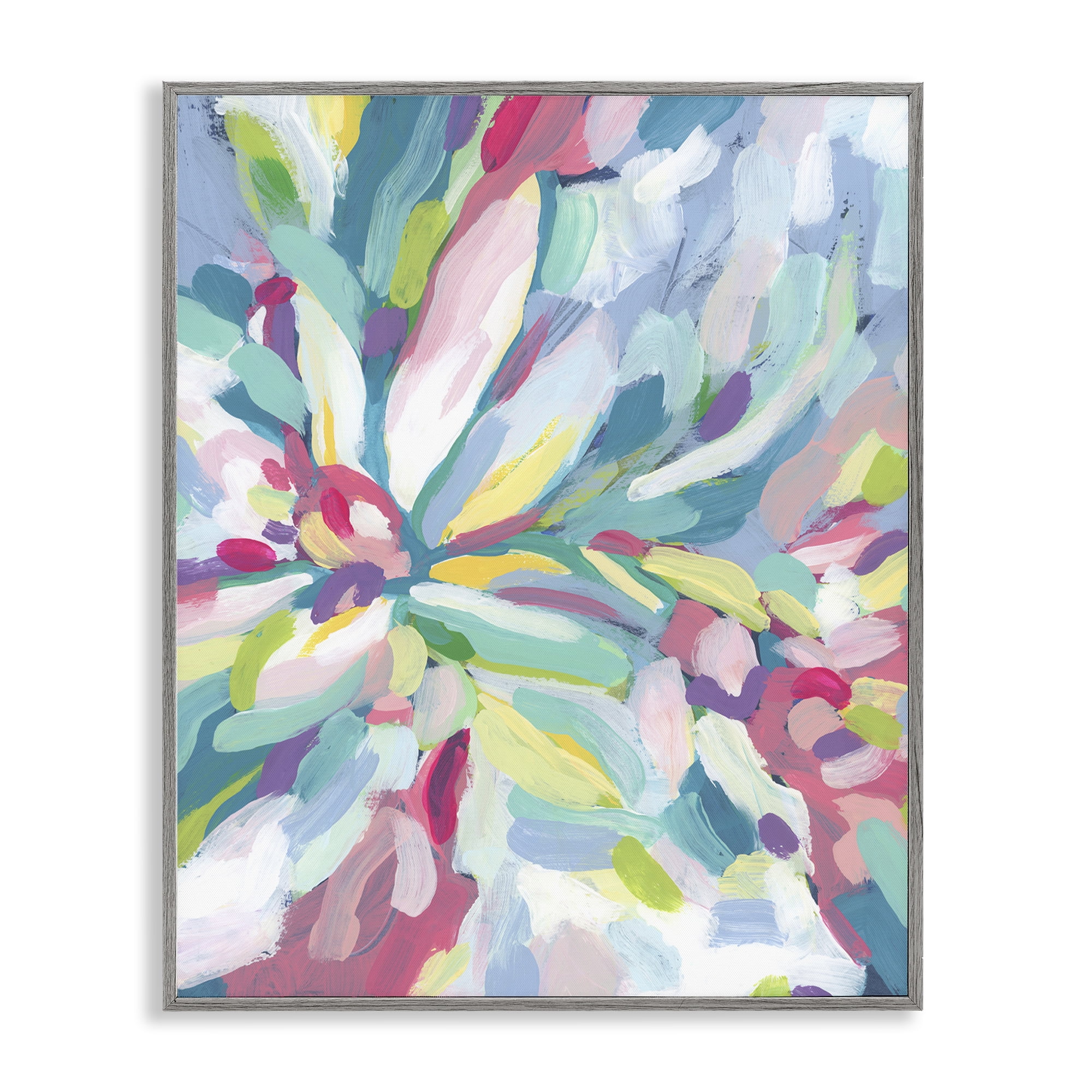 Stupell Industries Centric Paint Strokes Abstract Painting Gray Framed Art Print Wall Art, 16 x 20