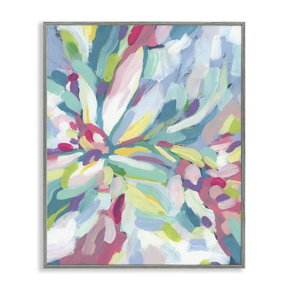 Stupell Industries Centric Paint Strokes Abstract Painting Gray Framed Art Print Wall Art, 24 x 30