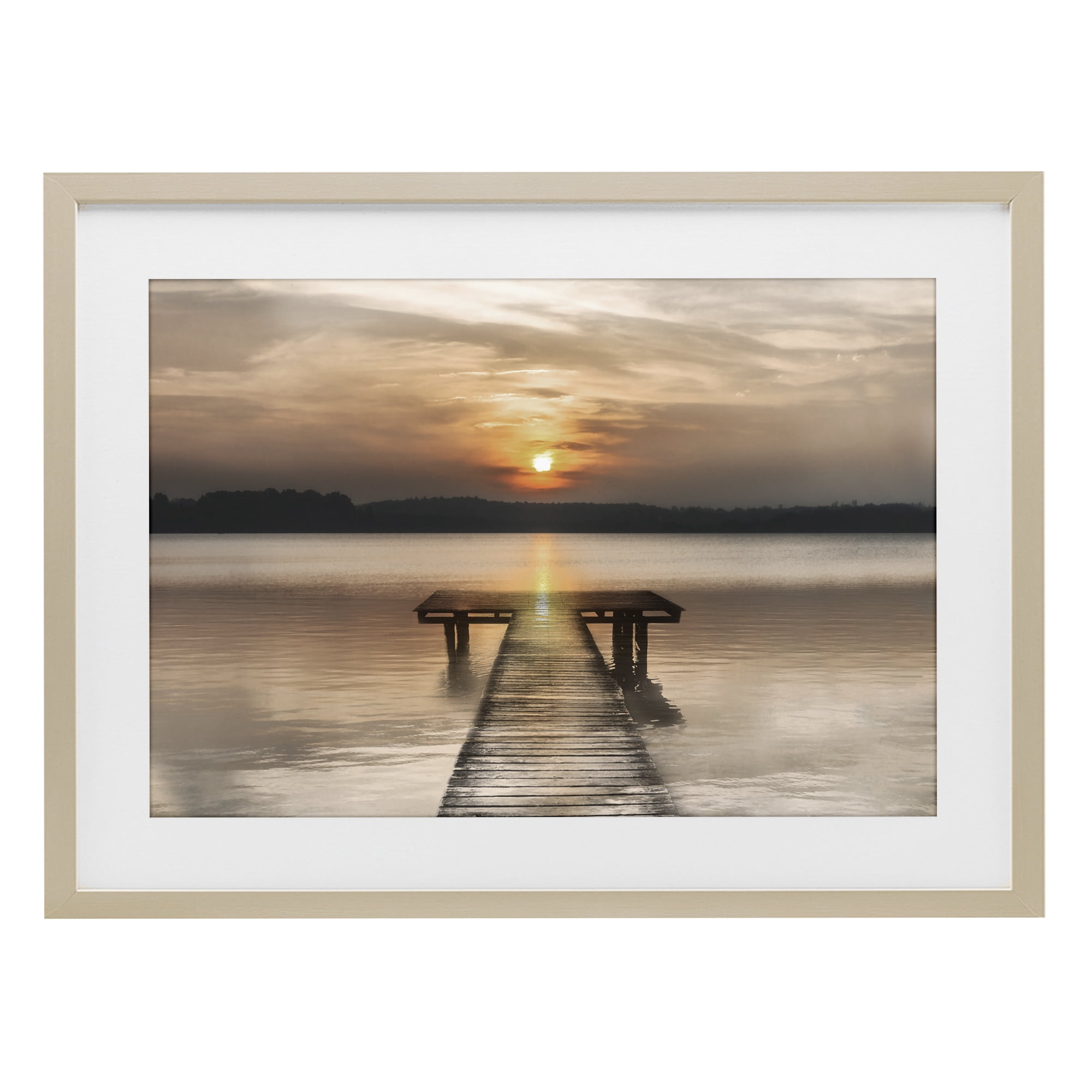 Stupell Industries Centric Reflective Sunrise Birch Framed Print Under Glass, design by Irene Weisz