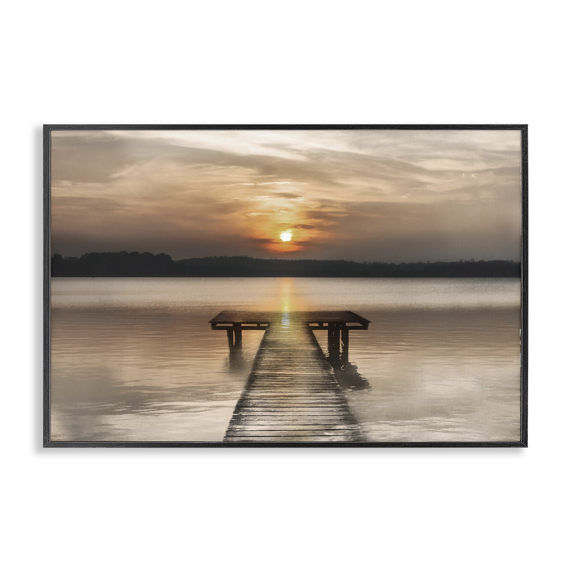 Stupell Industries Centric Reflective Sunrise Black Framed Giclee Art, design by Irene Weisz