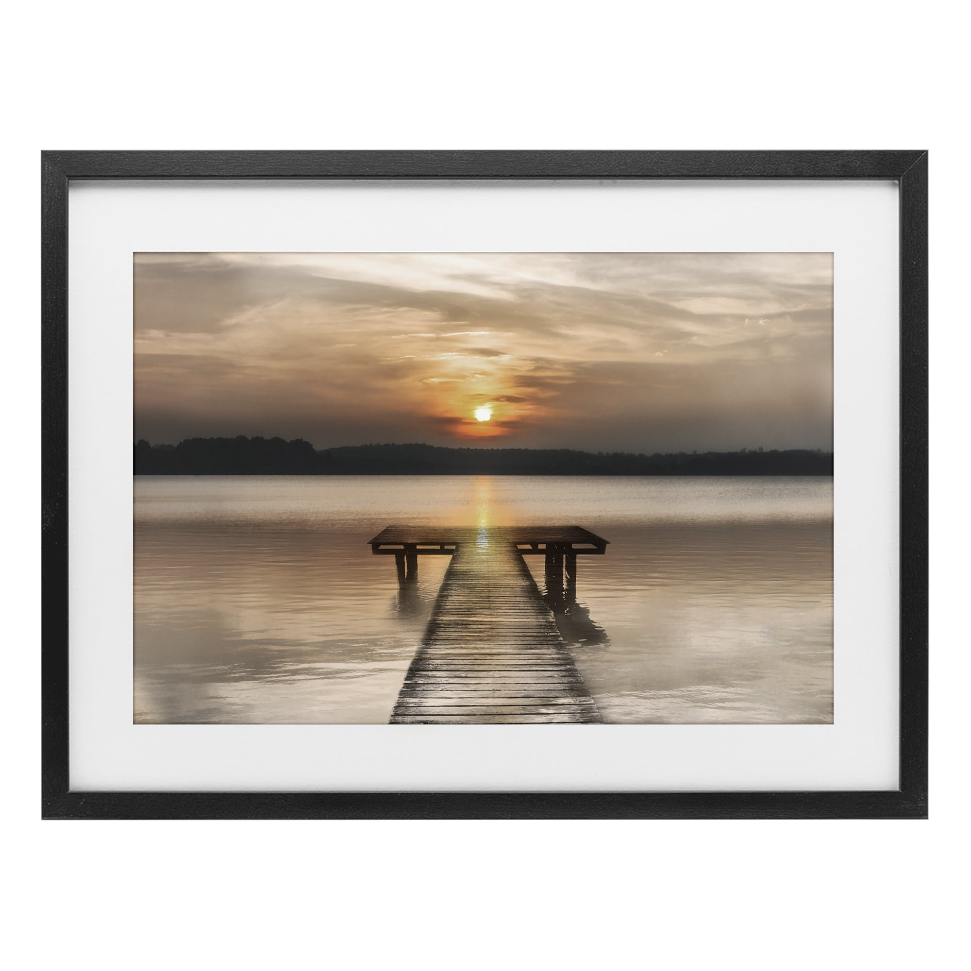 Stupell Industries Centric Reflective Sunrise Black Framed Print Under Glass, design by Irene Weisz