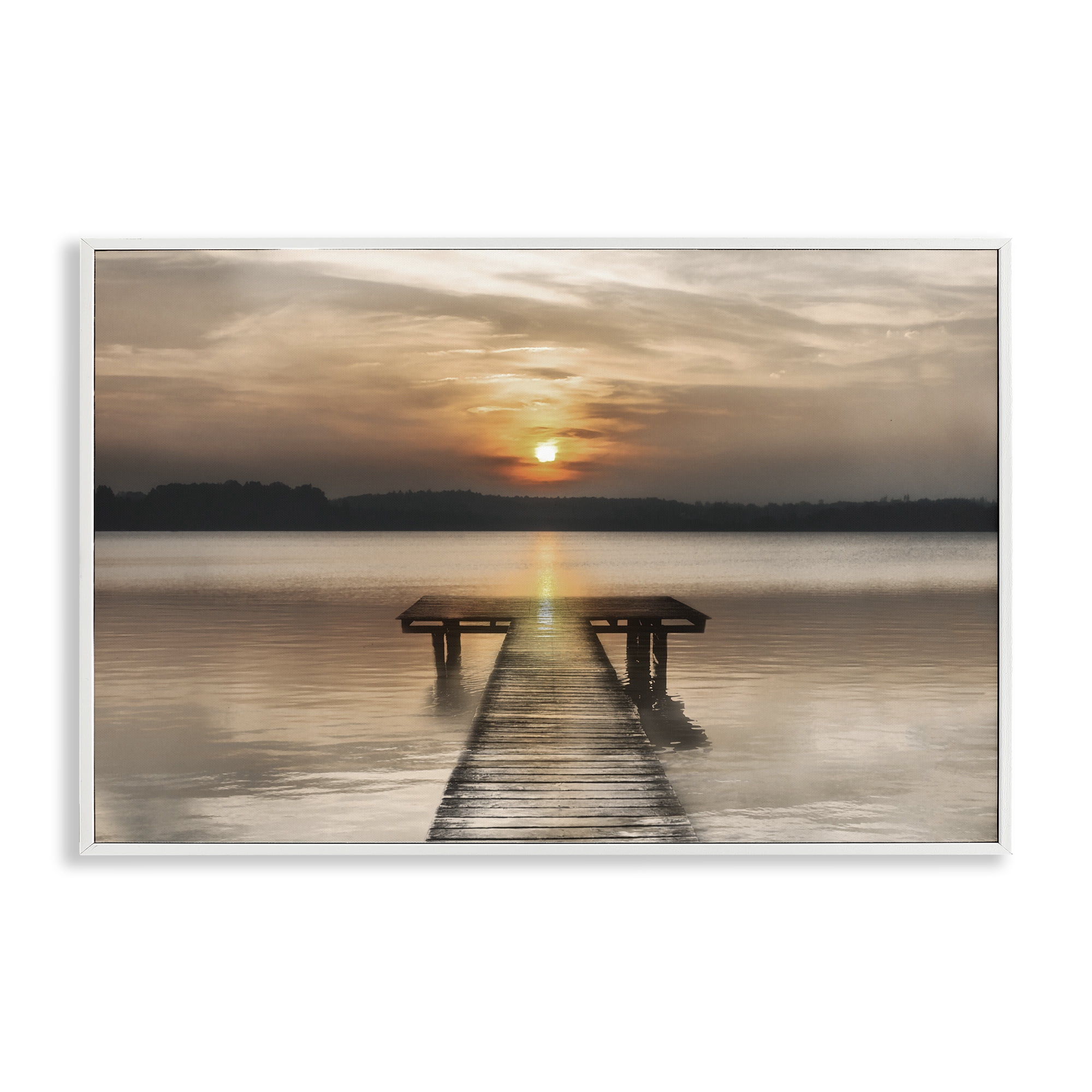 Stupell Industries Centric Reflective Sunrise White Framed Giclee Art, design by Irene Weisz