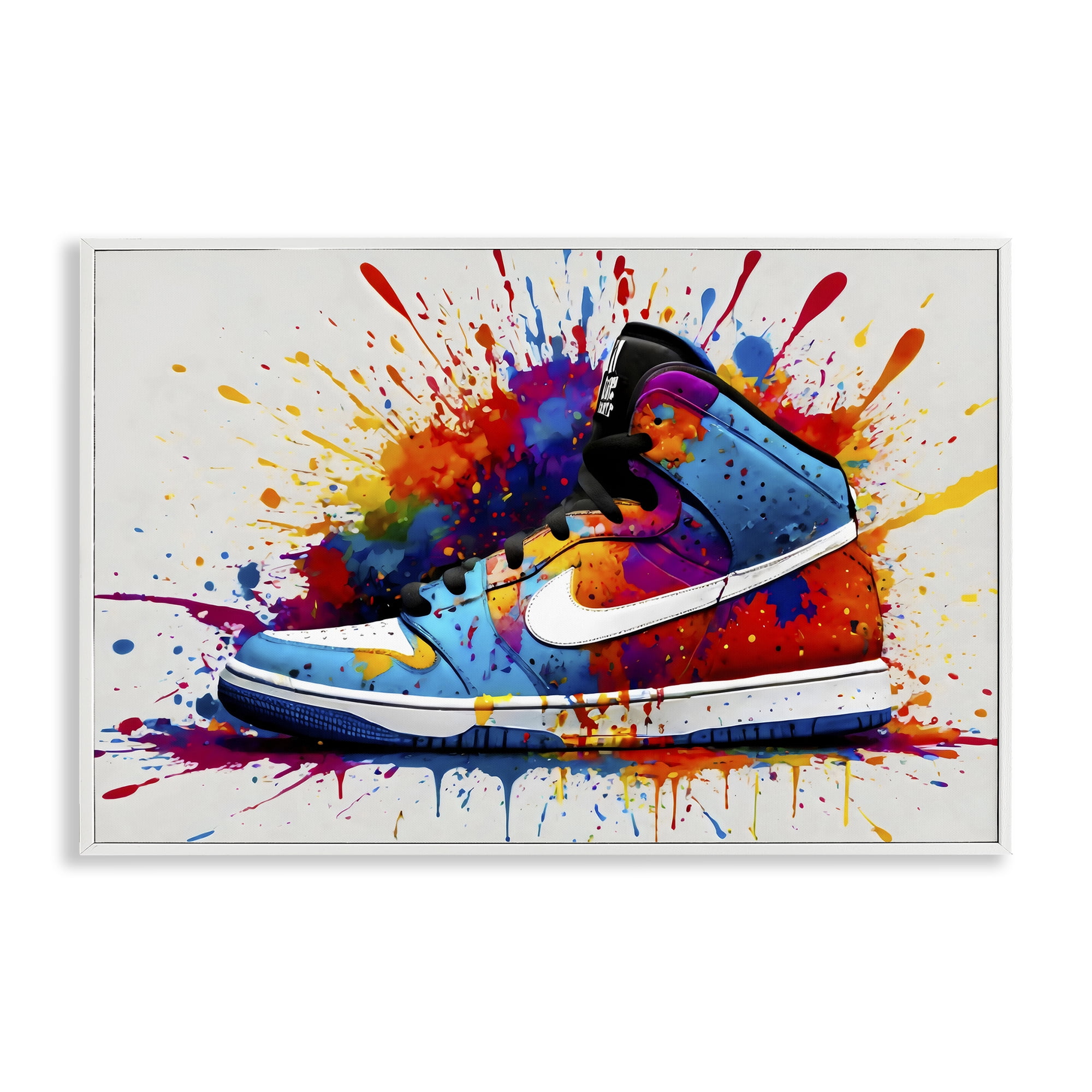 Stupell Industries Centric Sneaker Splash White Framed Giclee Art, design by Creative Studio