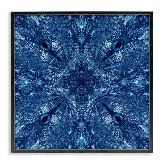 Stupell Industries Centric Symmetry Pattern Abstract Painting Black Framed Art Print Wall Art, 12 x 12