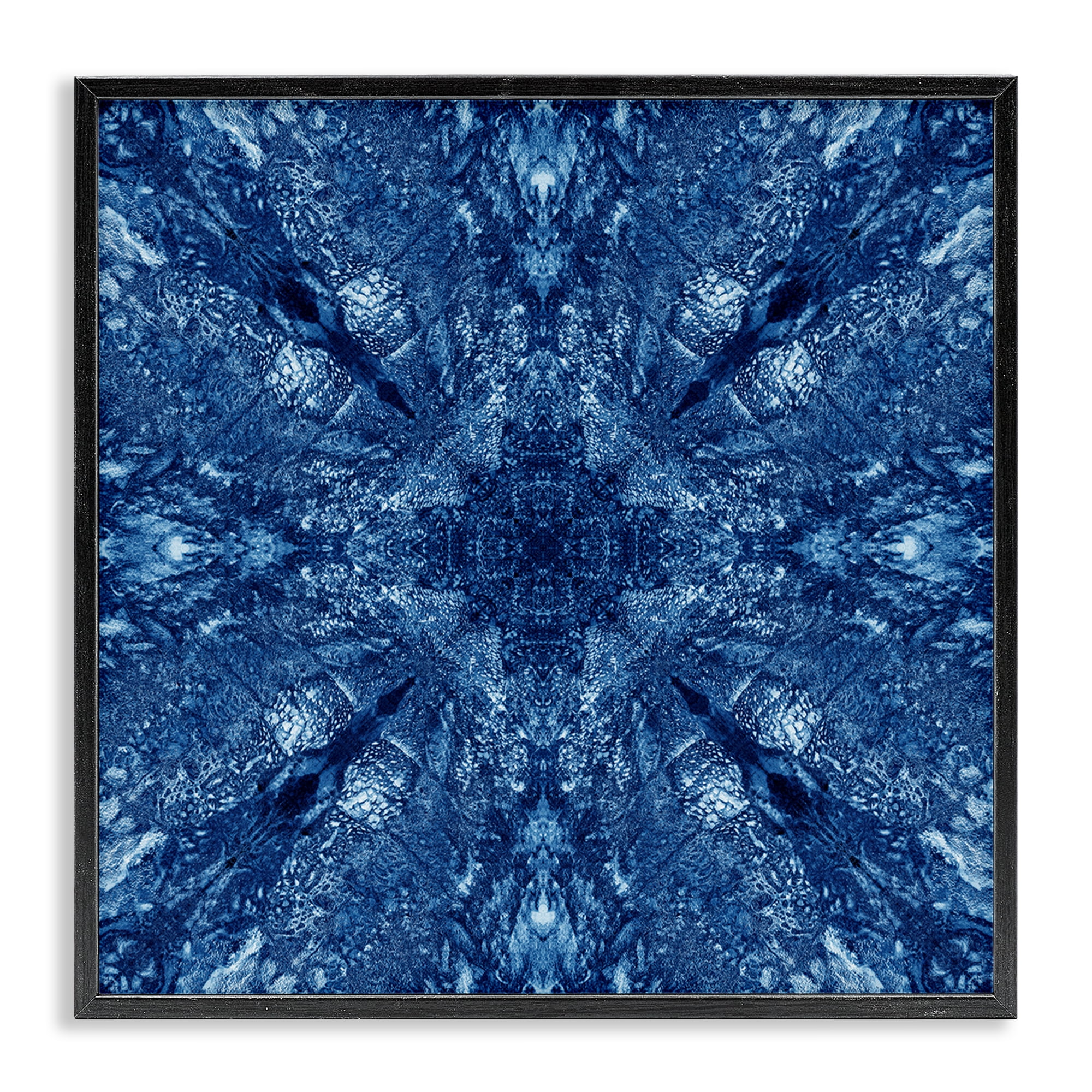 Stupell Industries Centric Symmetry Pattern Abstract Painting Black Framed Art Print Wall Art, 24 x 24