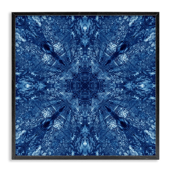 Stupell Industries Centric Symmetry Pattern Abstract Painting Black Framed Art Print Wall Art, 24 x 24